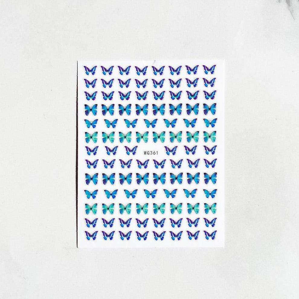 Nail Art / Sticker / Butterfly / Blue - CJ Supply