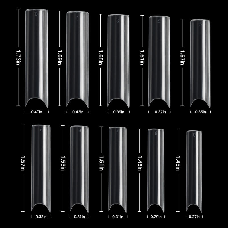 Professional Clear XL C Curve Nail Tip Box 100pc - CJ Supply